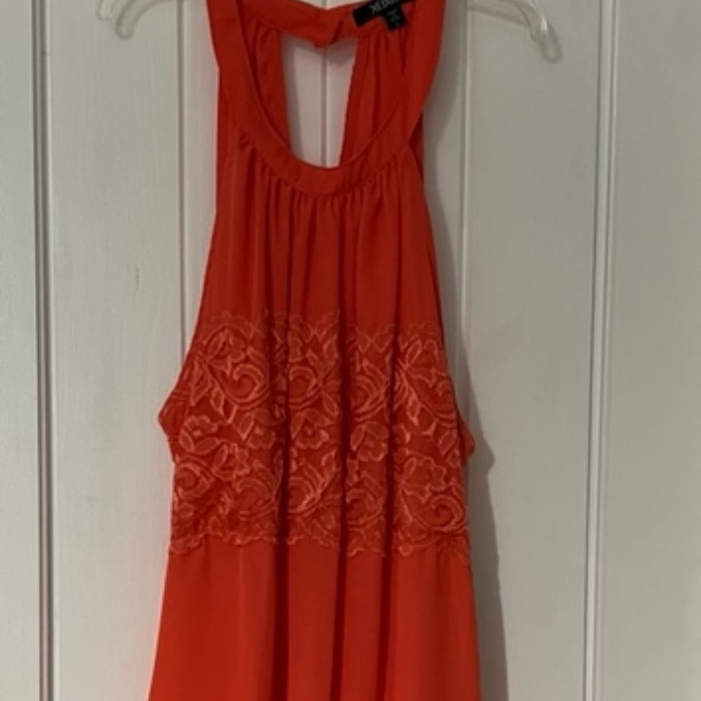 🍉NWT XOXO Orange Halter top with elastic waist size L (Juniors)